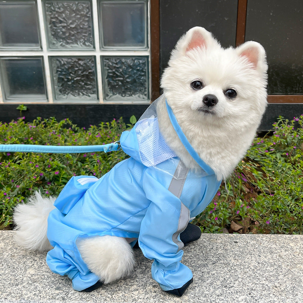 人気リーシャブル子犬犬4本足マッキントッシュ防水オールインワン足付き小型犬
