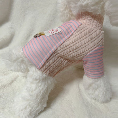 スプリング 犬の服 アウターウェア 牽引可能 ボーダーTシャツ 小型犬用ボトムシャツ 犬 服 犬の服 犬 洋服 犬の服夏 犬洋服