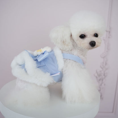 犬の服ペット犬服秋冬新作ファーボーダースリングベアドレステディビションコーギー服