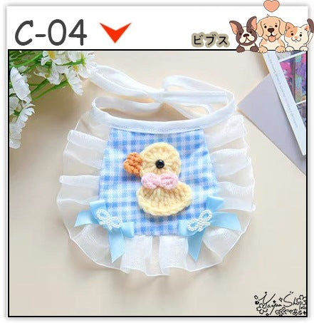 【3+1枚 / 5+2枚】超人気のインスタイルフラワービブ猫唾液タオル純粋な手作り犬用ビブペット織りネックスカーフ