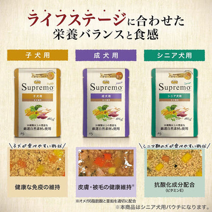<a href="https://www.qoo10.jp/gmkt.inc/Search/brand.aspx?brandno=56208" target="_blank" class="title_brand" id="btn_brand" title="シュプレモ">シュプレモ</a>ニュートロ　シニア犬用　ミニパウチ　３５ｇX４８袋　お一人様２点限り　ＣＲＣ45―02―53―10―00