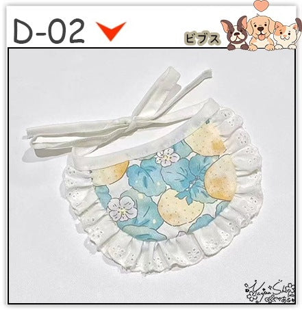 【3+1枚 / 5+2枚】超人気のインスタイルフラワービブ猫唾液タオル純粋な手作り犬用ビブペット織りネックスカーフ