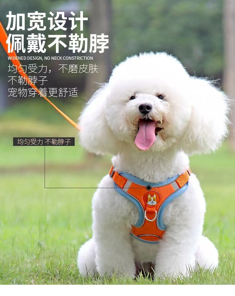 送 料 無 料！海外ペットリード通気性反射ペットハーネス調節可能なベストスタイルの犬のリード