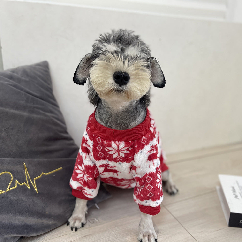 犬服秋冬用ペット服猫服防寒保温厚手犬服クリスマスペットパーカー
