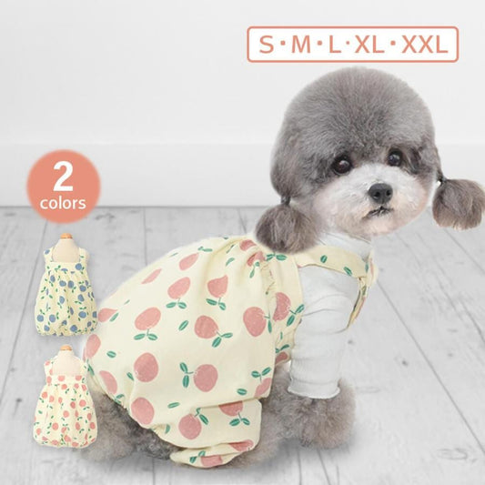 犬服 キャミソール ドッグウェア ワンピース サロペット 秋服 夏服 春服 かぼちゃパンツ カットソー ドッグウエア 犬の服 犬 服 フルーツ柄かぼちゃパンツ