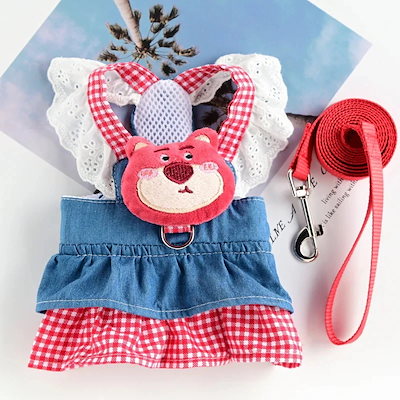 春夏新作 犬服 ペット服 犬 洋服 ペット 犬用品 小中型犬 ペットの犬の服 ワンピース 小型犬 夏 薄い部分 リード付き