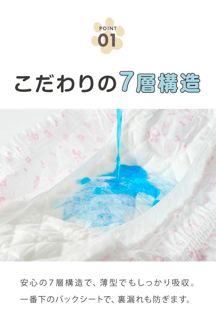 <a href="https://www.qoo10.jp/gmkt.inc/Search/brand.aspx?brandno=134820" target="_blank" class="title_brand" id="btn_brand" title="リコメン堂">リコメン堂</a>犬 おむつ ペット 女の子 抗菌 消臭 XXS XS S M L XL 6サイズ 7層構造 超吸収 防臭 120枚 100枚 大容量 マナー ベルト パンツ しつけ マーキング防止 介護 超小型犬 小