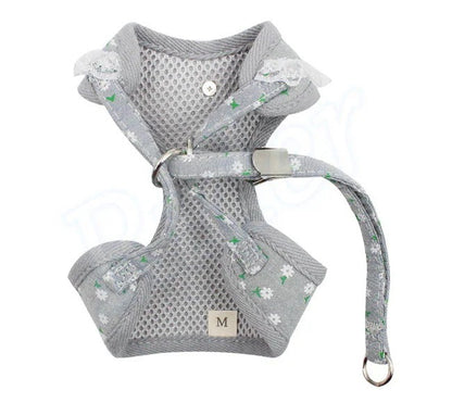 ペット用品犬の服犬用ハーネスリード3色カモフラージュストロベリーレースかわいいファッショナブルな安全482