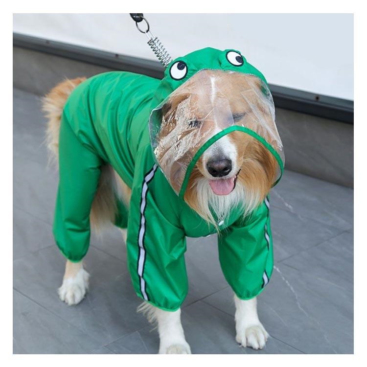 犬服 レインコート ドッグウェア 雨具 レインウェア ポンチョジャケット ペット服 ドッグ フード付き 反射テープ付き 雨の日 防水