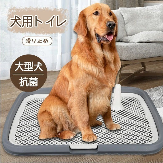 犬 トイレトレー 定番 犬用トイレ トイレ トレーニング マーキングポール付き 足上げ メッシュ付き