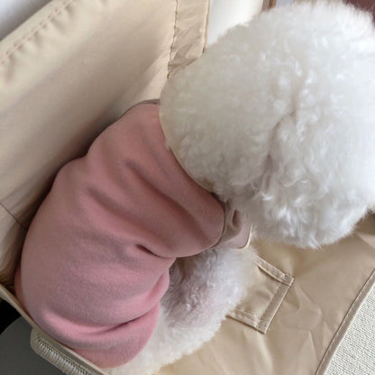 韓国 ペットウェア 新しい切り替えペット冬服 暖かいゆったりペットウェア シンプル中型犬服 可愛い