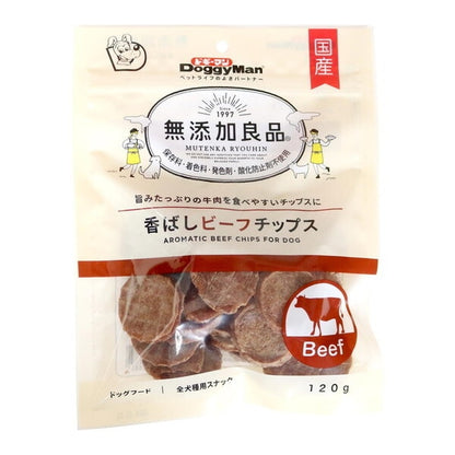 <a href="https://www.qoo10.jp/gmkt.inc/Search/brand.aspx?brandno=25753" target="_blank" class="title_brand" id="btn_brand" title="ドギーマン">ドギーマン</a>無添加良品 香ばしビーフチップス 120g
