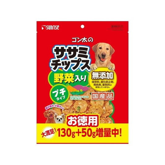 <a href="https://www.qoo10.jp/gmkt.inc/Search/brand.aspx?brandno=26472" target="_blank" class="title_brand" id="btn_brand" title="マルカン">マルカン</a>ゴン太のササミチップス 野菜入りお徳用