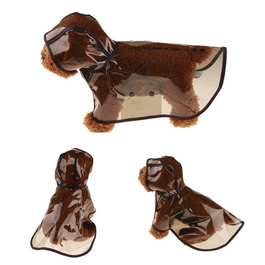 ペットファッション 犬用レインコート レインポンチョ ポンチョ型 ドッグウェア 雨具 カッパ レインウェア スケルトン 半透明 パーカー 帽子付き