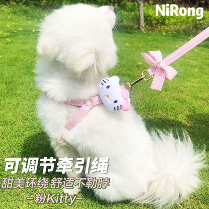 メガ割犬牽引紐かわいい高颜値散歩犬紐小型犬猫牽引紐コーキ博美胸ストラップ首輪892