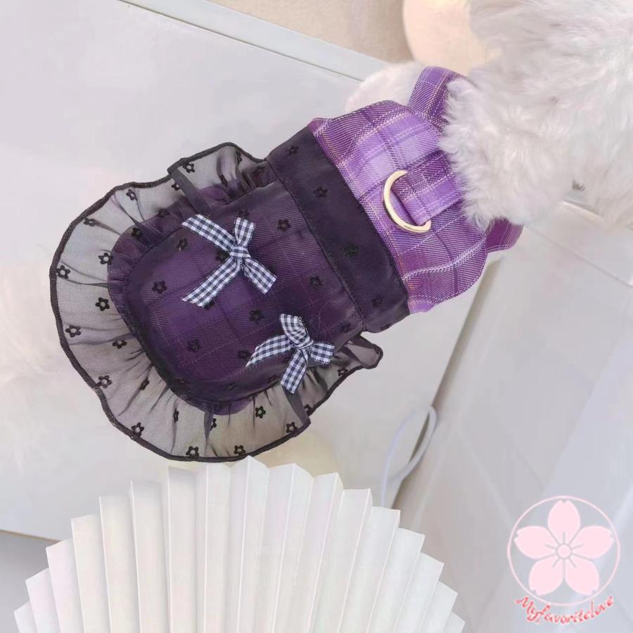 超目玉新品 ペット 服 安い 犬 春 夏 ギンガム チェック フリル ワンピース かわいい 可愛い ハイブランド 猫 ドッグウェア