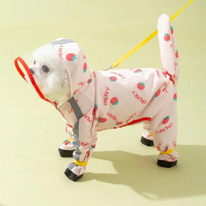 ペット用品 アニメ 防水 ペット用レインコート 四肢を完全に覆うレインコート 小型犬から中型犬まで 雨の日のお出かけ 犬の服 夏用