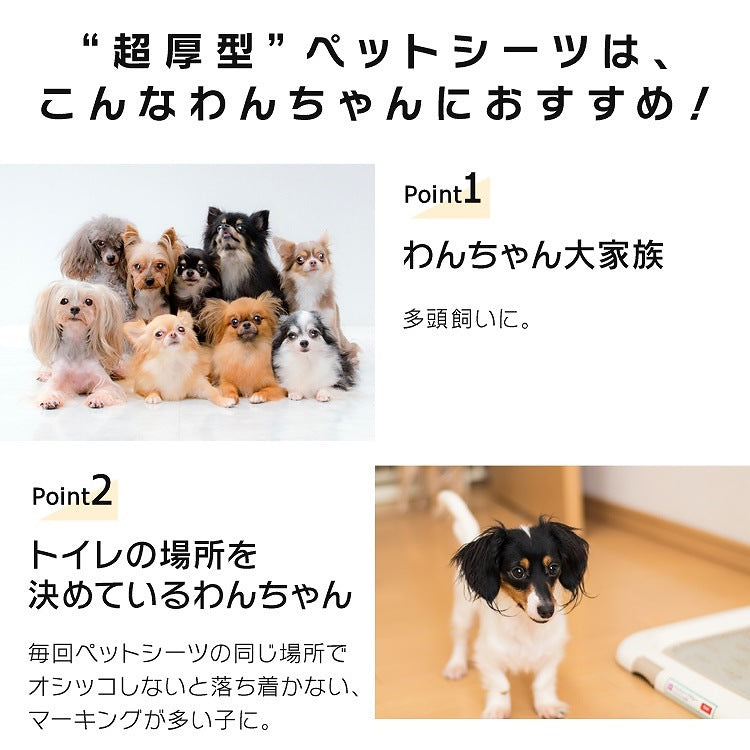 わんちゃんに合わせて選べる2サイズぺットシーツ ワイド レギュラー 厚型 / 超厚型 ペットシーツ メガ割