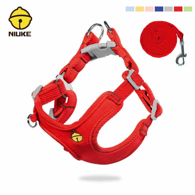 送 料 無 料！犬用 ハーネス リードセット 犬 小型犬 中型犬 胴輪 リード付 お出かけ 簡単装着 おしゃれ かわいい 胸背 ペット用品 ドッグウェア シンプル いぬ 犬具 チワワ プードル お散歩