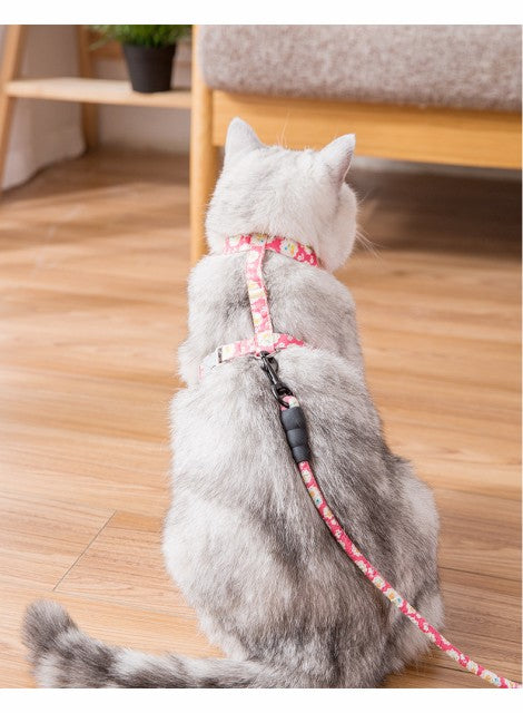 おしゃれペット犬用Y型猫用工型工ハーネスリードセット犬猫用一体型散歩ハーネスリードねこ用ネコ用