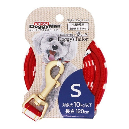 <a href="https://www.qoo10.jp/gmkt.inc/Search/brand.aspx?brandno=25753" target="_blank" class="title_brand" id="btn_brand" title="ドギーマン">ドギーマン</a>Doggys Tailor ドッグリード S ニットスタイル レッド/ホワイト