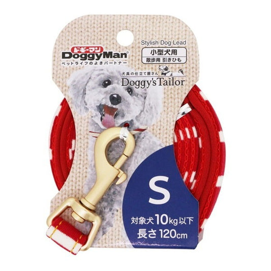 <a href="https://www.qoo10.jp/gmkt.inc/Search/brand.aspx?brandno=25753" target="_blank" class="title_brand" id="btn_brand" title="ドギーマン">ドギーマン</a>Doggys Tailor ドッグリード S ニットスタイル レッド/ホワイト