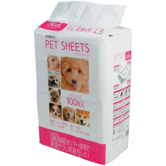 <a href="https://www.qoo10.jp/gmkt.inc/Search/brand.aspx?brandno=112304" target="_blank" class="title_brand" id="btn_brand" title="ペットプロ">ペットプロ</a>ペットシーツ ワイドサイズ 100枚