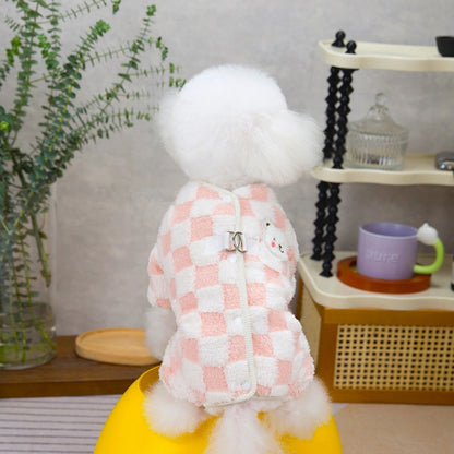 人気犬服 ペット服 小型犬 猫用 秋冬 あったか 快適 シェブロン両面フリースコート