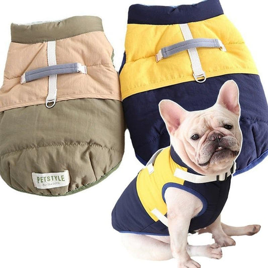 アウター ドッグウェア 【クーポン配布中】中型犬用 ボア 秋 Dカン付き イエロー ベージュ ジャンパー 冬 裏起毛 ブルゾン 犬服 ダウン風ベスト