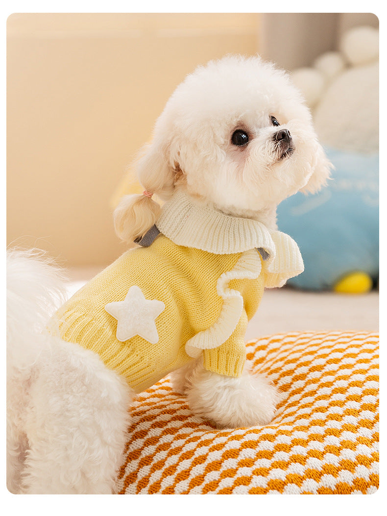 ペット服 秋冬犬スカートニットペット服