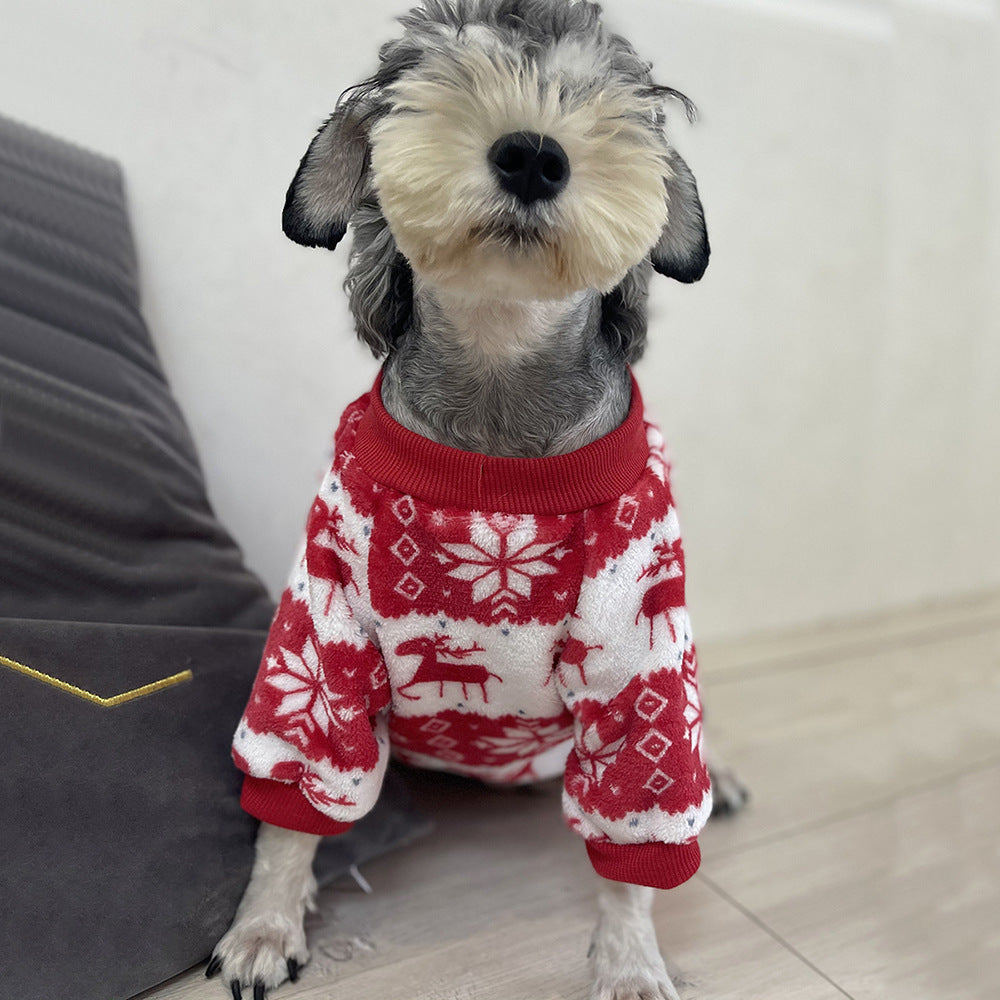 犬服秋冬用ペット服猫服防寒保温厚手犬服クリスマスペットパーカー