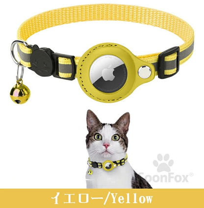ペット 首輪 エアタグ用首輪 AirTagケース エアタグ AirTag 首輪 エアタグ収納ケース 紛失防止 猫首輪 犬首輪 エアタグカバー ベル付き サイズ調節可能 反射 迷子 猫 犬 GPS 追跡