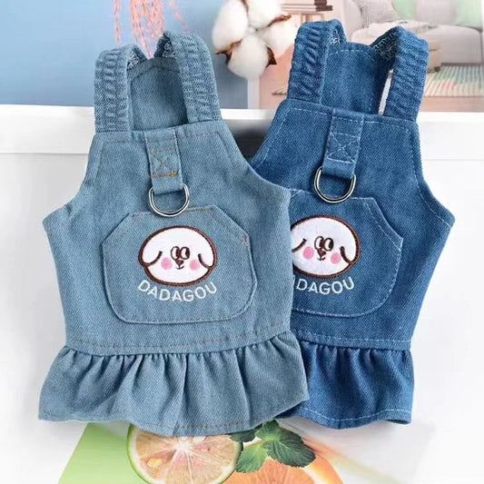 人気沸騰新柄追加 ペット 服 安い 犬 春 夏 秋 冬 デニム ワンピース タンクトップ キャミソール かわいい 可愛い 猫 ドッグウェア
