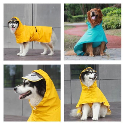 犬のカッパ ペット服 中型 犬用レインコート ドッグウェア 犬レインコート ねこ ハーネス付け可能 カッパ 犬服 帽子付 軽量 犬 いぬ リード穴