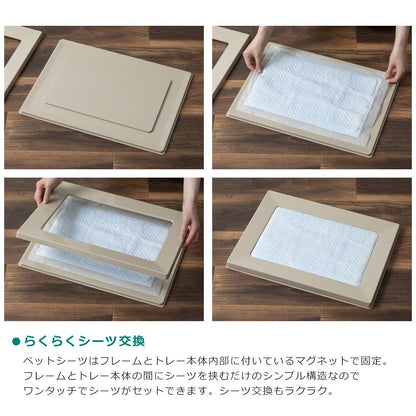 <a href="https://www.qoo10.jp/gmkt.inc/Search/brand.aspx?brandno=49458" target="_blank" class="title_brand" id="btn_brand" title="アイリスオーヤマ">アイリスオーヤマ</a>スクエアドッグトレー　ワイド　ＳＱＤＴ－６１６Ｗ　ホワイト　犬　トイレ　ＣＲＣ40―30―05―15―00