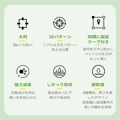 ペットシーツ 厚型 芝生柄入り レギュラー 320枚/ワイド 160枚/スーパーワイド 80枚/大判 40枚 トイレシート 犬 猫 ペットシート おしっこシート 瞬間吸水 逆戻り防止 ペット用