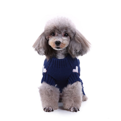 2023年新作入荷　ペット服 犬　服　Tシャツ ドッグウェアペットの服セーターハイネック犬の服セータークリスマス雪花の犬のセーター秋冬