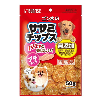 <a href="https://www.qoo10.jp/gmkt.inc/Search/brand.aspx?brandno=26472" target="_blank" class="title_brand" id="btn_brand" title="マルカン">マルカン</a>ゴン太のササミチップス プチタイプ 50g