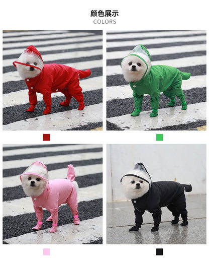 人気リーシャブル子犬犬4本足マッキントッシュ防水オールインワン足付き小型犬