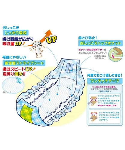P.one 男の子のためのマナーおむつ おしっこ用 ビッグパック 中-大型犬 24枚入