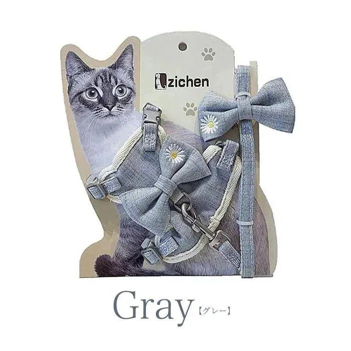 [運送免除][7月新品]猫 犬 ハーネス リード ペット 服 リボン フラワー ウェアハーネス 胴輪 キャット ドッグ メッシュ h0366