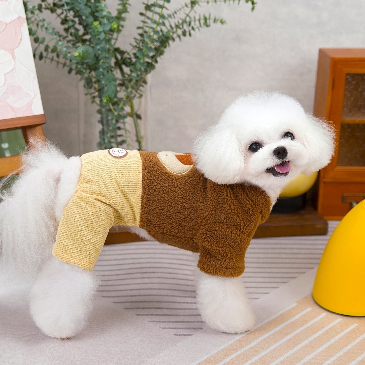 人気犬の服ペットの服小型犬猫が着ることができる秋冬暖かい快適なかわいいクマラムコート