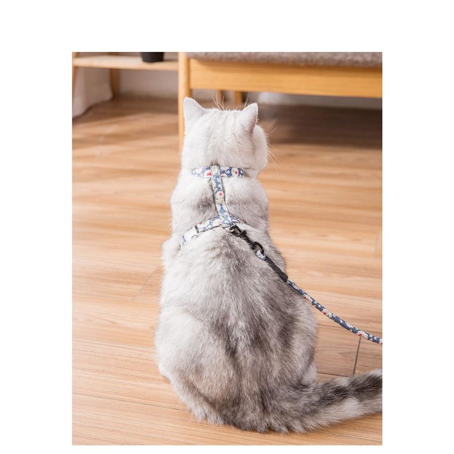 新商品プロモーション，数量限定 春夏しゃれペット猫ハーネスリードセット猫用一体型散歩ハーネスリードねこ用ネコ用 かわいい ナスカン上質ソフト素材猫用品 ペットグッズ 出かけ用品春夏しゃれペット猫ハ