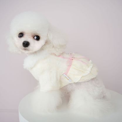 犬服ペット猫服かわいいソフトウールふくらませドレス快適ソフトもちもち冬居心地の良い暖かい服