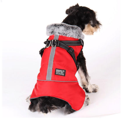 暖か ダウン風ジャケット ジャケット 中型犬 反射 ベストウェア 小型犬 ハーネス 首元 ペット服 防寒 ハーネス一体型 犬 大型犬 防風 冬 防水 犬 ジャケット