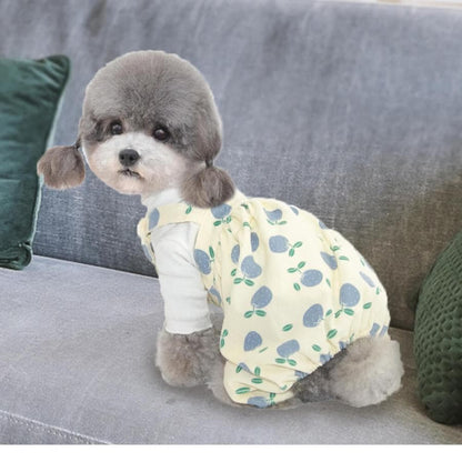 犬服 キャミソール ドッグウェア ワンピース サロペット 秋服 夏服 春服 かぼちゃパンツ カットソー ドッグウエア 犬の服 犬 服 フルーツ柄かぼちゃパンツ