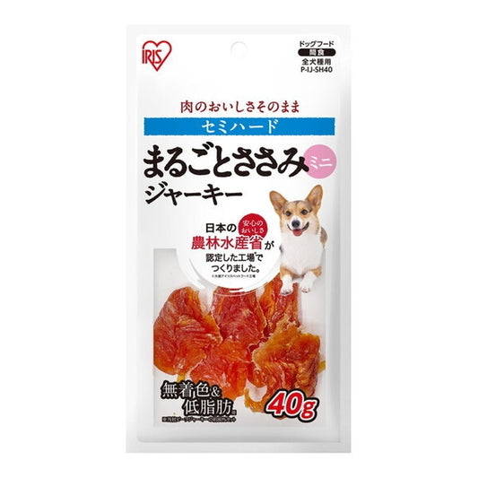 <a href="https://www.qoo10.jp/gmkt.inc/Search/brand.aspx?brandno=49458" target="_blank" class="title_brand" id="btn_brand" title="アイリスオーヤマ">アイリスオーヤマ</a>P-IJ-SH40 まるごとささみジャーキー セミハードミニ (40g)