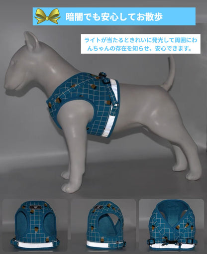 犬 XS ハーネス カラフル M おしゃれ S 小型犬 L 犬用ハーネス かわいい ワンタッチタイプ 着脱しやすい 胴輪 負担の少ない アウトドア 中型犬