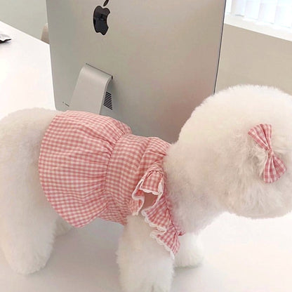 [犬 服]犬 洋服 ins人気商品 ペット夏犬スリングレースドレス子犬猫服薄いスタイル
