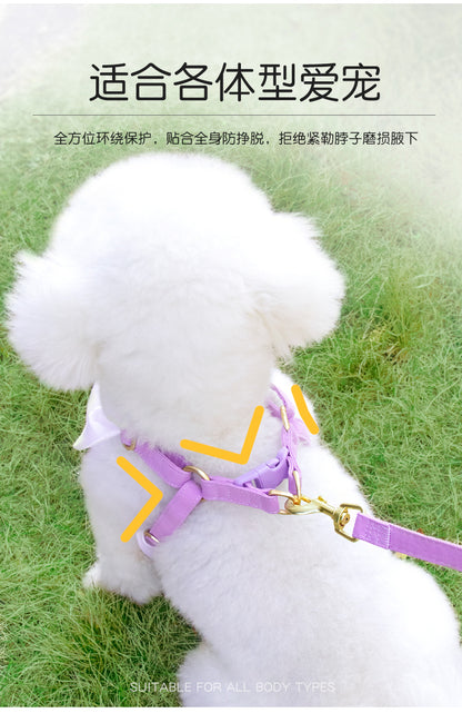 犬用ハーネス 胴輪 犬用 ネコ用ハーネス 猫用 中型犬 簡単装着 ハーネス お出かけ ペットハーネス シンプル 52 ハーネスリードセット 犬 おしゃれ ペット用品 2点セット リーシュ 軽量 リード